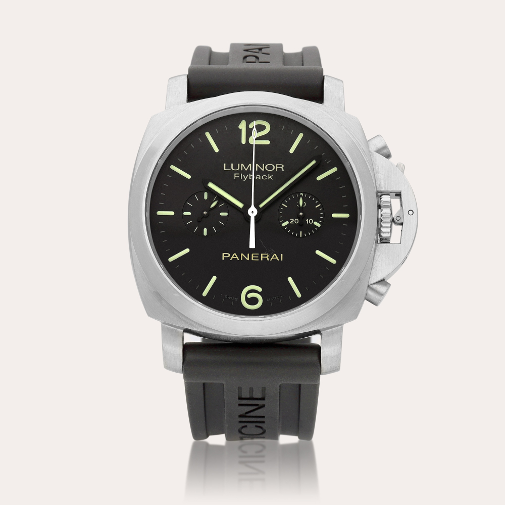 Panerai Luminor Flyback Chronograph, Reference PAM 361 | A stainless steel flyback chronograph wristwatch, Circa 2010 | 沛納海 | Luminor Flyback Chronograph 型號 PAM 361 | 精鋼飛返計時腕錶，約2010年製