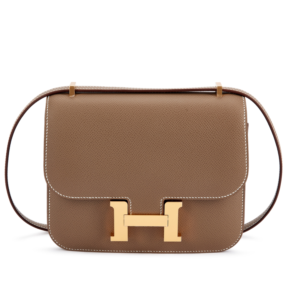 Hermès Etoupe Epsom Mini Constance 18 Gold Hardware, 2024