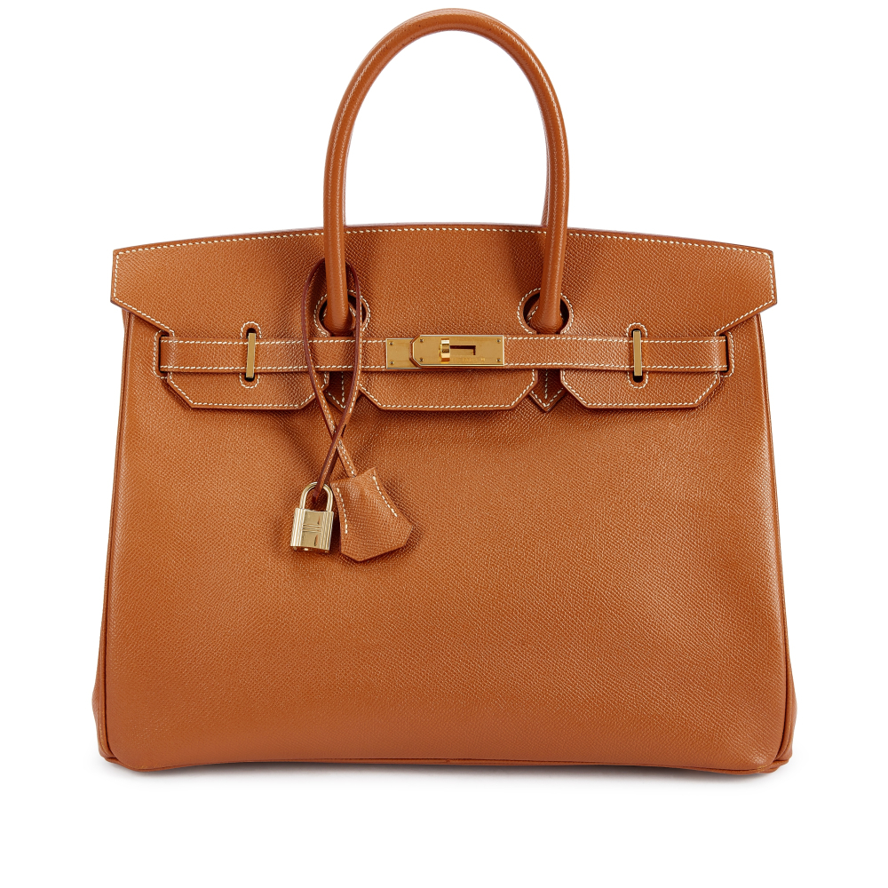 Hermès Vintage Gold Courchevel Birkin 35 Gold Hardware, 1998