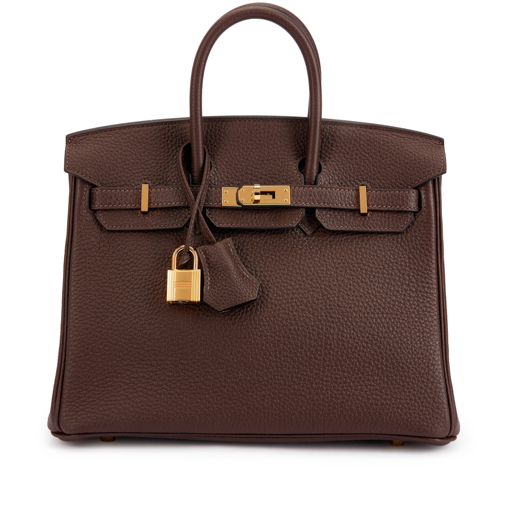 Hermès Chocolat Togo Birkin 25 Gold Hardware, 2019