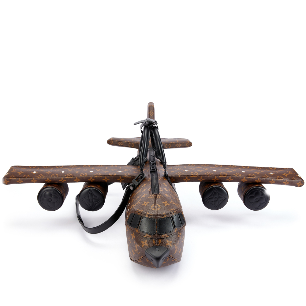 Louis Vuitton X Virgil Abloh Limited Edition Ebene Monogram Coated Canvas Airplane Bag Black Hardware, 2021