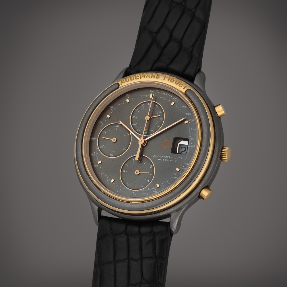 Audemars Piguet Huitième Chronograph Tantalum, Reference 25644TR.00.A002 | A tantalum and pink gold chronograph wristwatch with date | Circa 1990