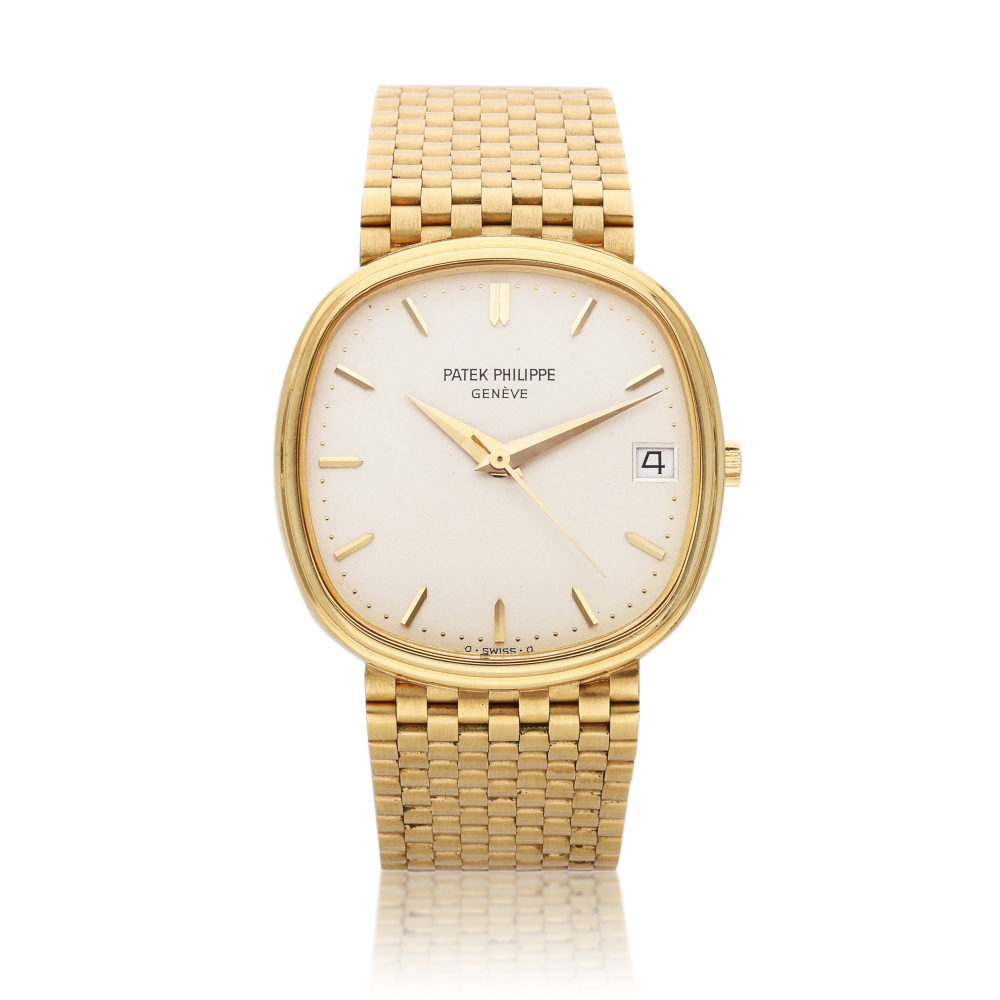 Reference 3734/002 Golden Ellipse | A yellow gold cushion shaped bracelet watch, Circa 1984