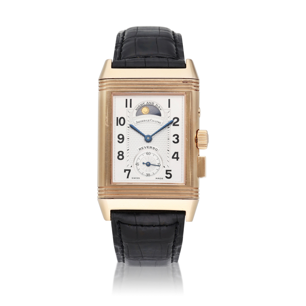 Reference 270.258 Reverso Geographique | A limited edition pink gold reversible world time wristwatch with day & night indication, Circa 2000