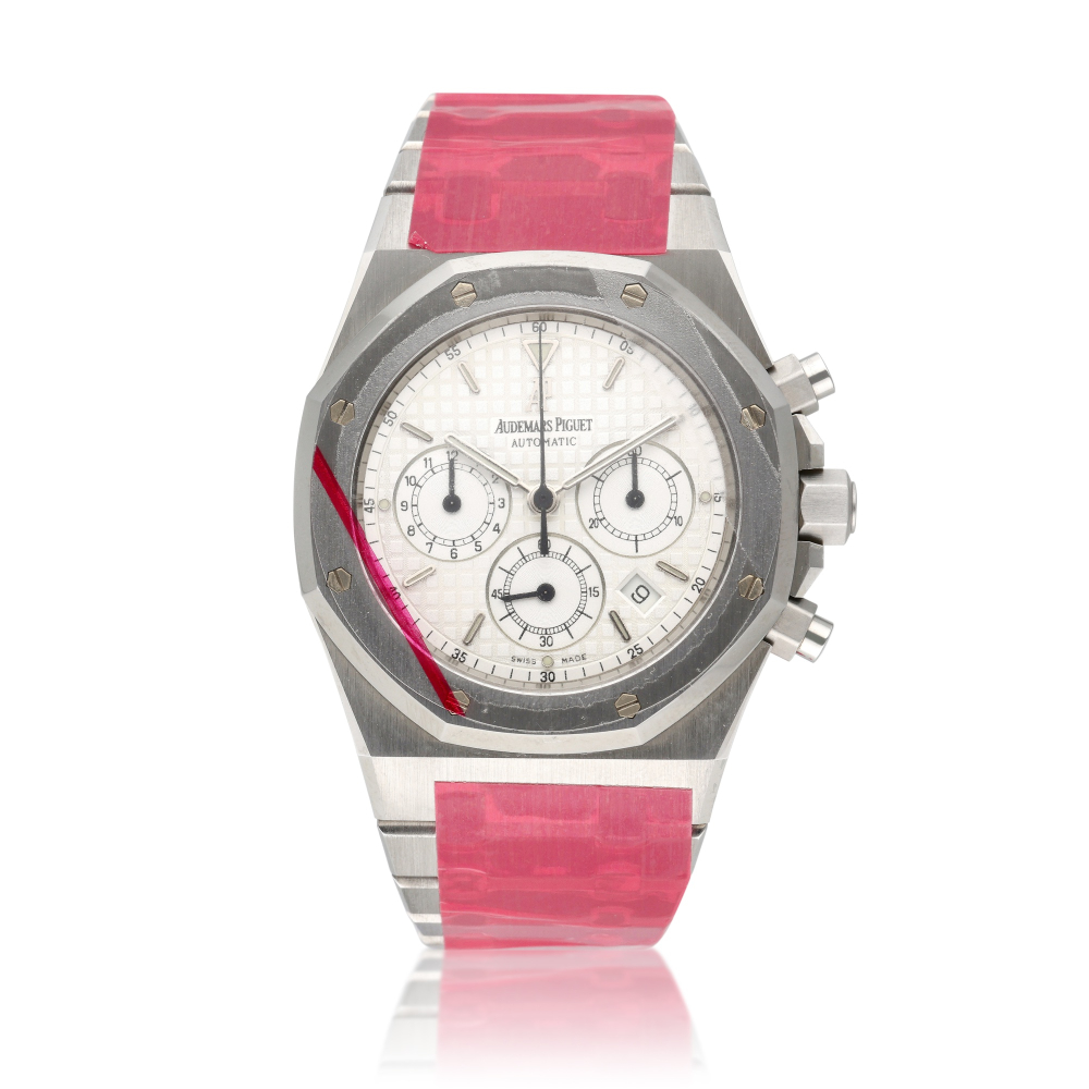 Reference 25860ST.OO.1110ST.05 Royal Oak | A stainless steel automatic chronograph wristwatch with date and bracelet, Circa 2005