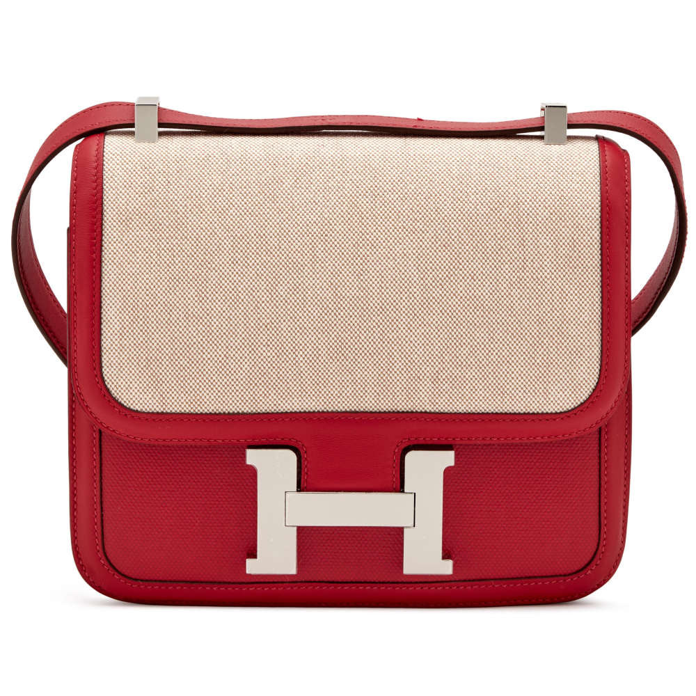 Rouge Piment Swift and Toile H Berline Constance 24 Palladium Hardware, 2021