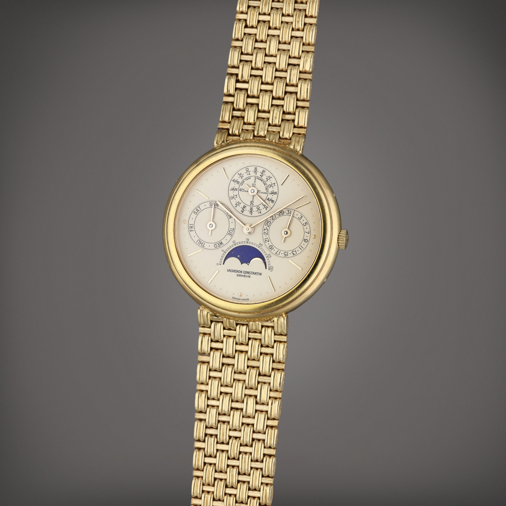 Reference 43031 | A yellow gold automatic perpetual calendar bracelet watch with moon phases, Circa 1984