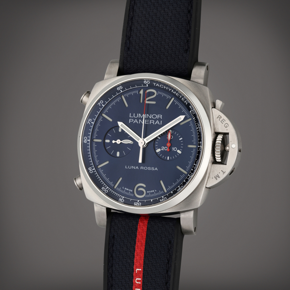 Reference PAM01303 Luminor 1950 Luna Rossa | A limited edition stainless steel automatic chronograph wristwatch, Circa 2022 | The Hammer Collection