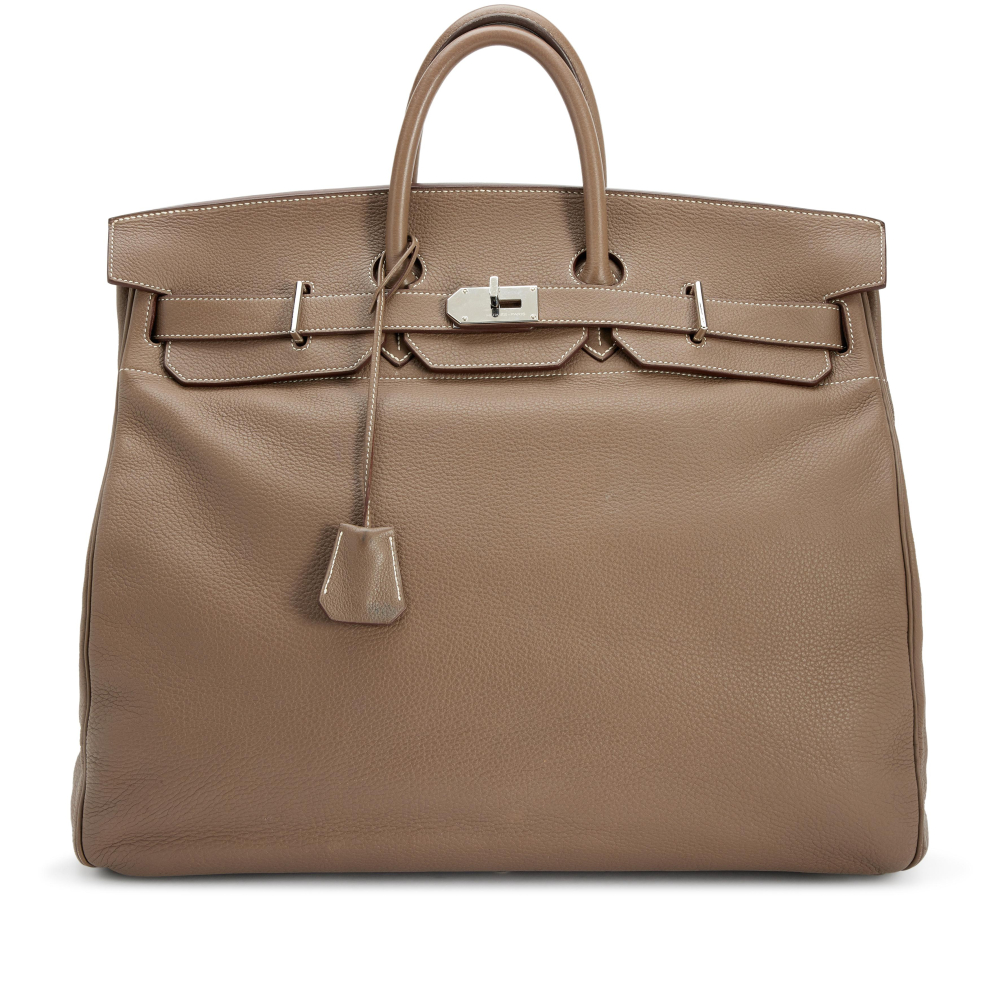 Hermès Etoupe Clemence HAC Haut à Courroies 50 Palladium Hardware, 2008