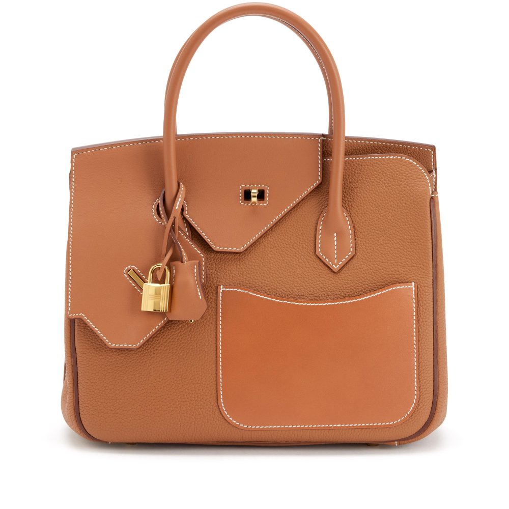 Hermès Limited Edition Gold Togo and Swift Birkin en Desordre 30 Gold Hardware, 2023