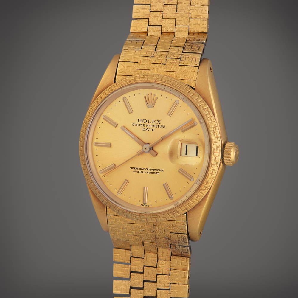 Rolex Reference 1503 Date | A yellow gold automatic wristwatch with bracelet and date, Circa 1968