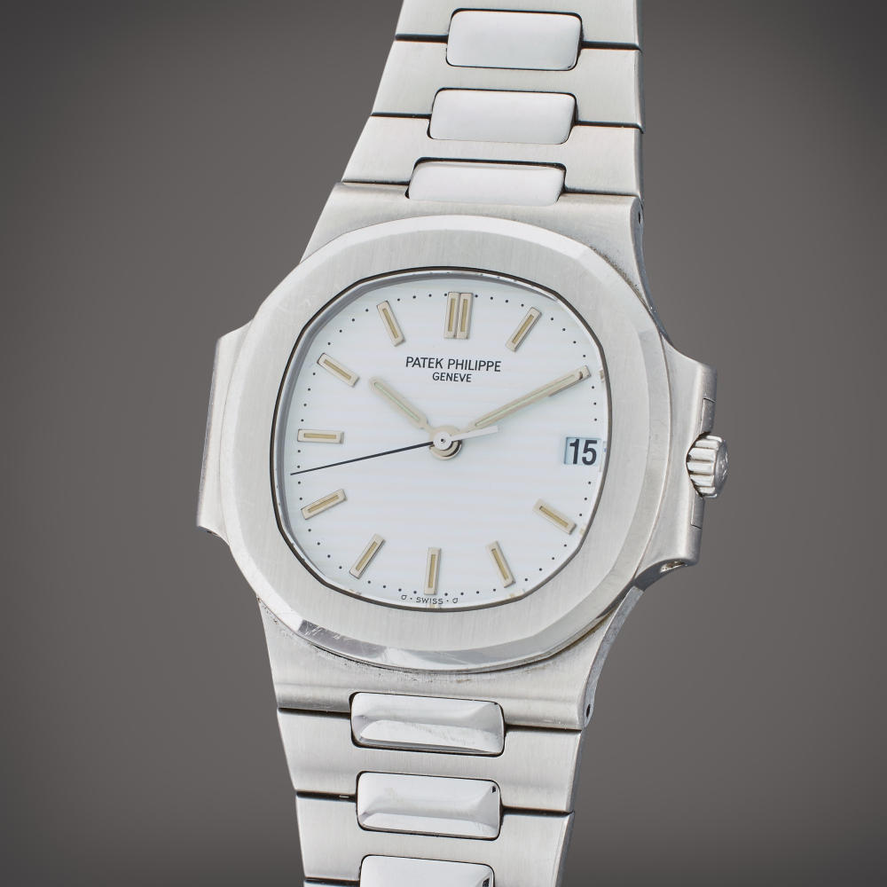 Patek Philippe Reference 3800/1A Nautilus | A stainless steel automatic wristwatch with date and bracelet, Circa 2000