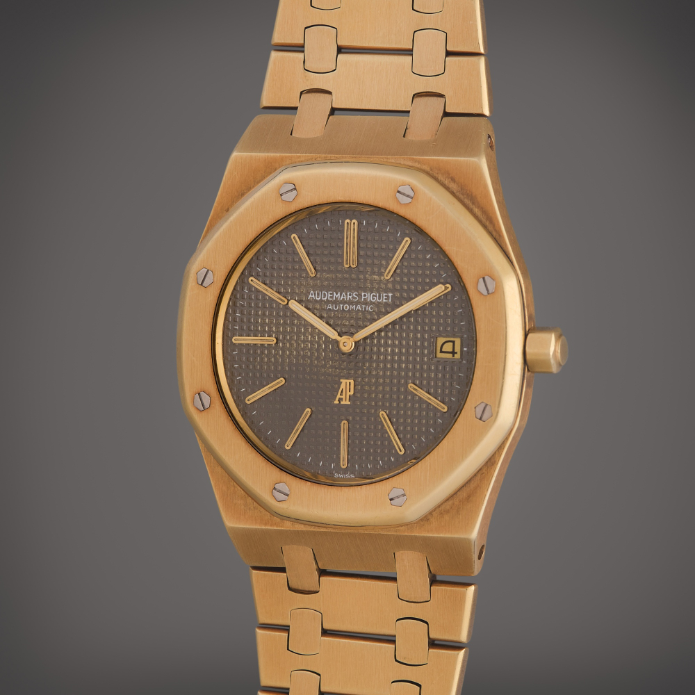 Audemars Piguet Reference 5402BA Royal Oak | A yellow gold automatic wristwatch with date and bracelet, Circa 1978