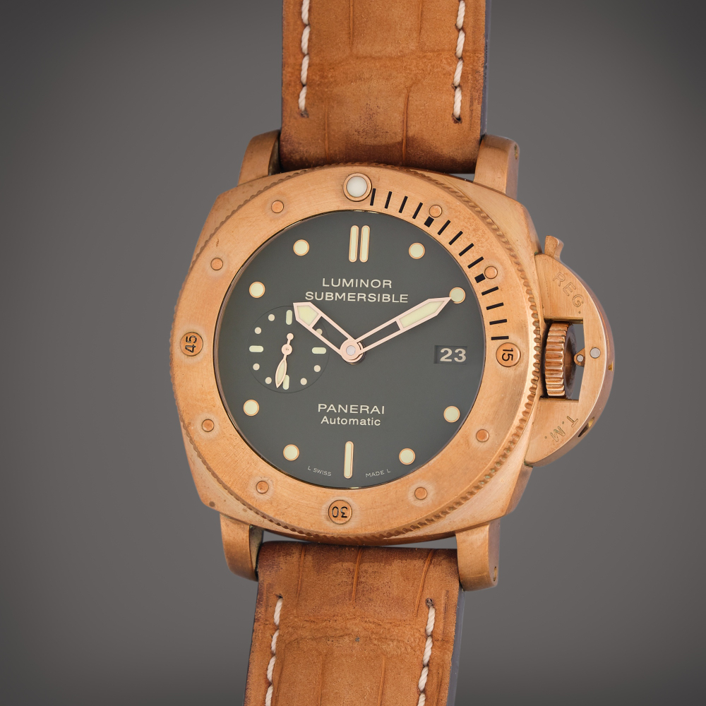 Panerai Reference PAM00382 Luminor Submersible 1950 | A limited edition bronze and titanium wristwatch with date, Circa 2011