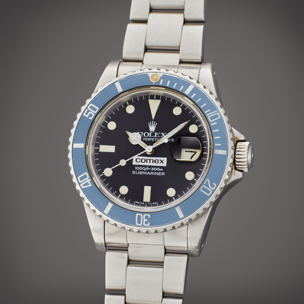 Rolex Reference 16800 Submariner 'Comex' | A stainless steel automatic wristwatch with date and bracelet, Circa 1983