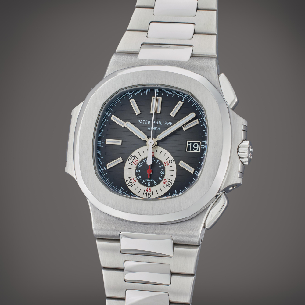 Patek Philippe Reference 5980/1A-014 Nautilus | A stainless steel flyback chronograph bracelet watch with date, Circa 2012