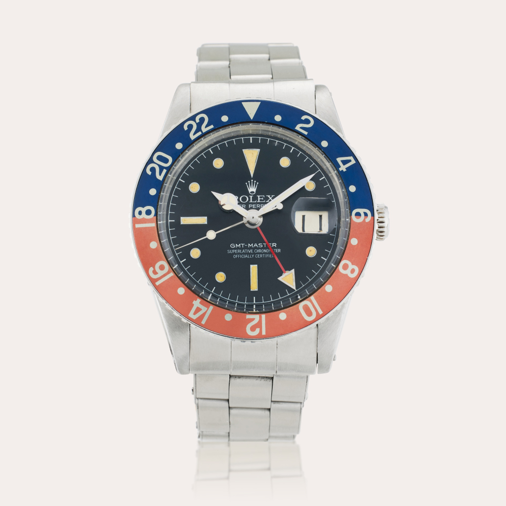 Rolex Reference 6542 GMT-Master | A stainless steel automatic dual time zone wristwatch with date and bracelet, Circa 1959