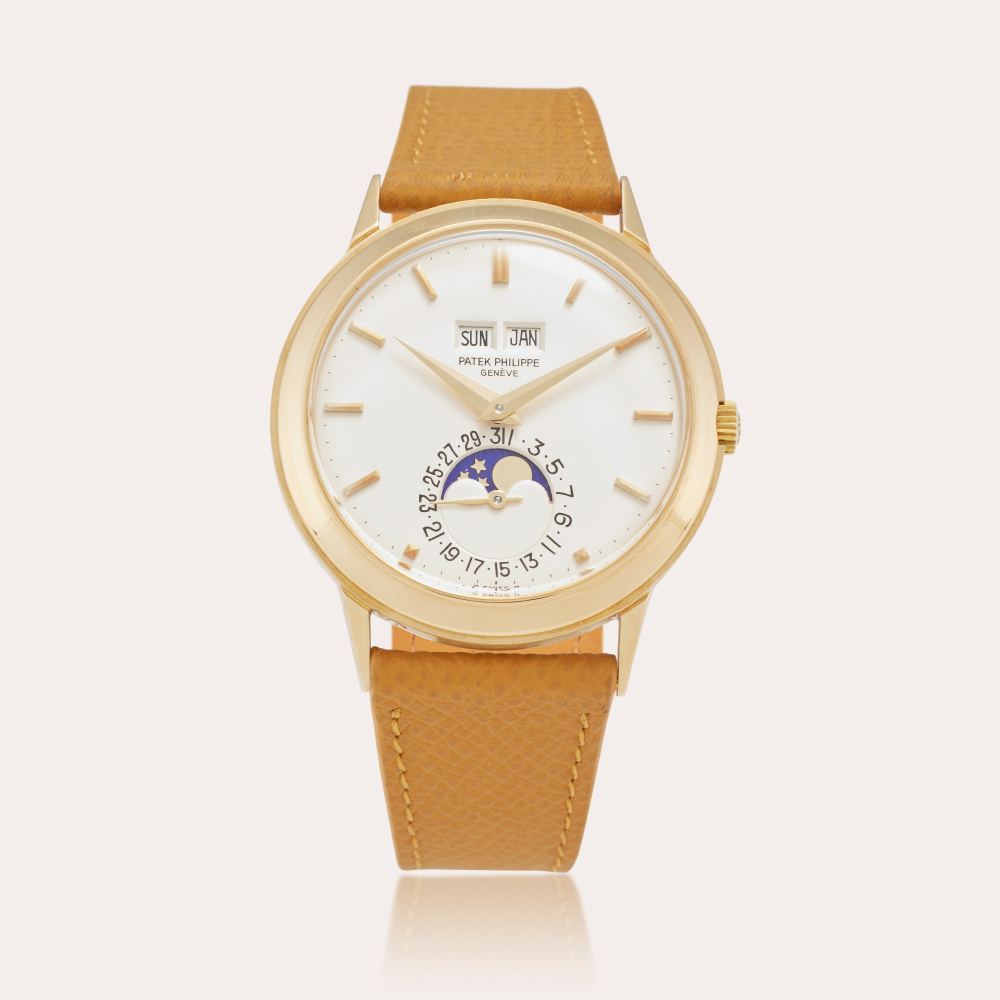 Patek Philippe Reference 3448 ‘Padellone’ | A yellow gold perpetual calendar wristwatch with moon phases, Circa 1978