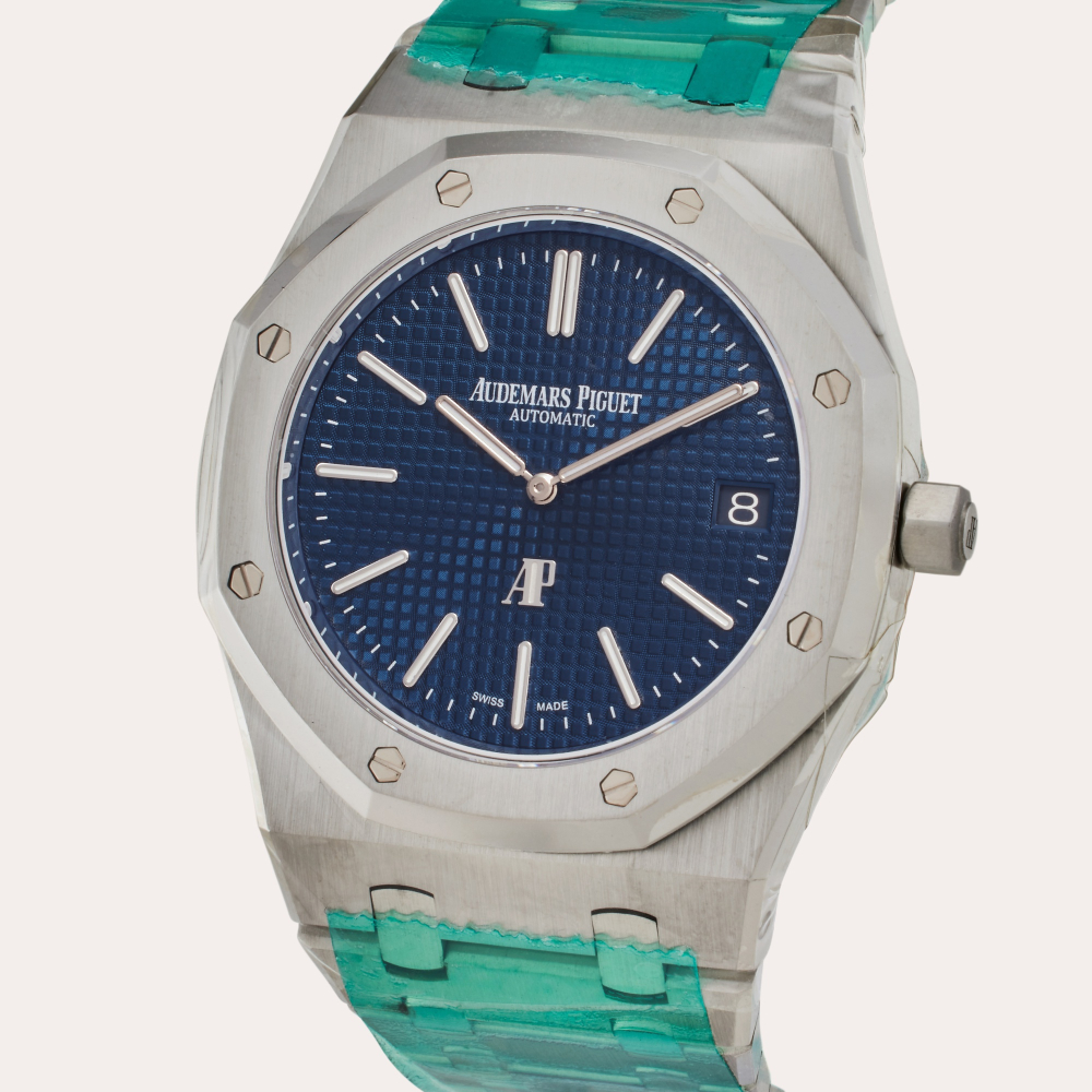 Audemars Piguet Reference 15202ST.00.1240ST.01.A.99 Piece Unique ‘One Drop Foundation’ Royal Oak | A stainless steel automatic wristwatch with date and bracelet, Made as a Piece Unique to benefit the One Drop and the Prince Albert II of Monaco Foundat