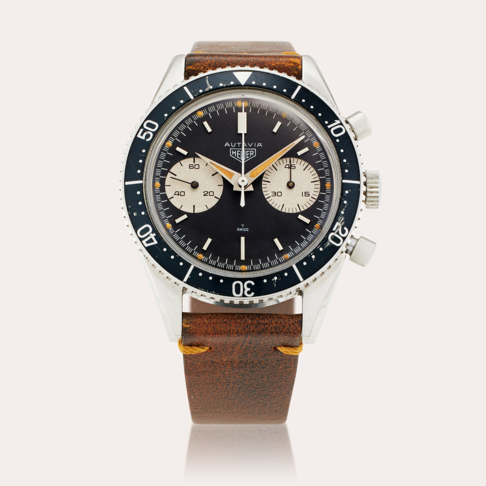 HEUER CHAMPIONS Heuer Reference 3646 ‘Mario Andretti’ | A stainless steel chronograph wristwatch, Circa 1964