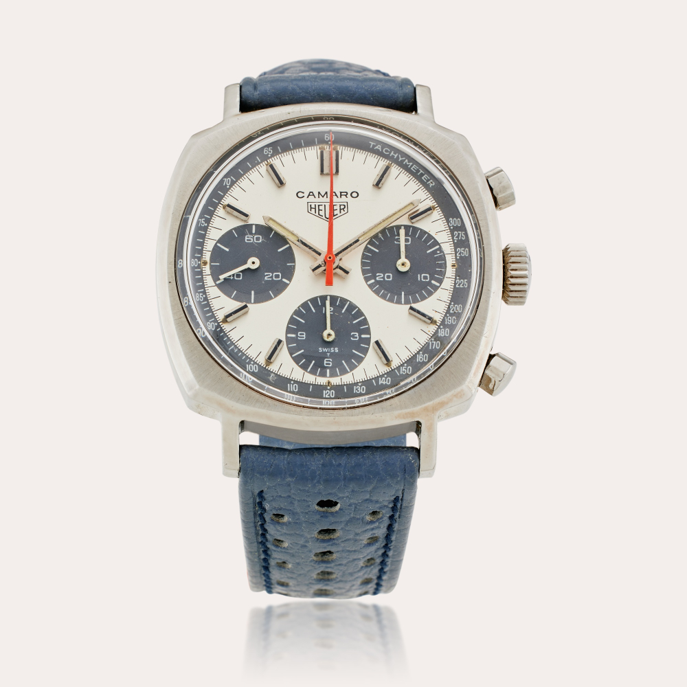 HEUER CHAMPIONS Heuer Reference 7220 Camaro | A stainless steel chronograph wristwatch, Circa 1970