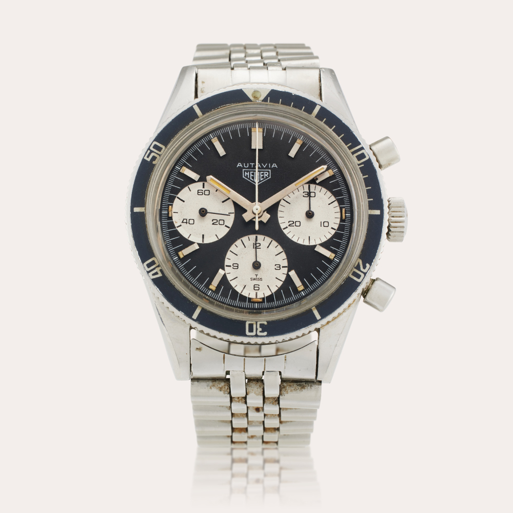 HEUER CHAMPIONS Heuer Reference 2446 Autavia ‘Rindt’ Zodiac Record | A stainless steel triple register chronograph wristwatch, Circa 1966
