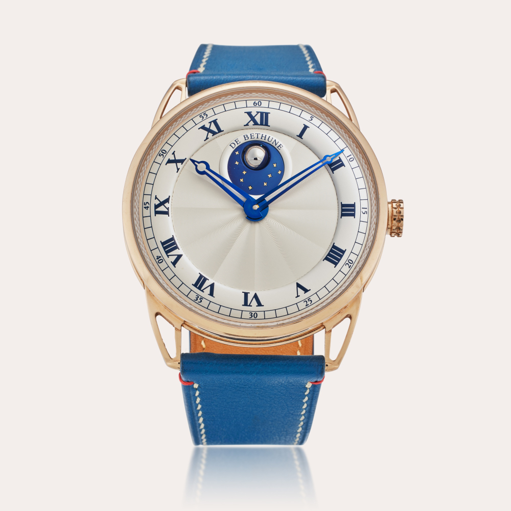 De Bethune Reference DB25LRS1V1 Moon Phase | A pink gold wristwatch moon phases and power reserve indication, Circa 2015