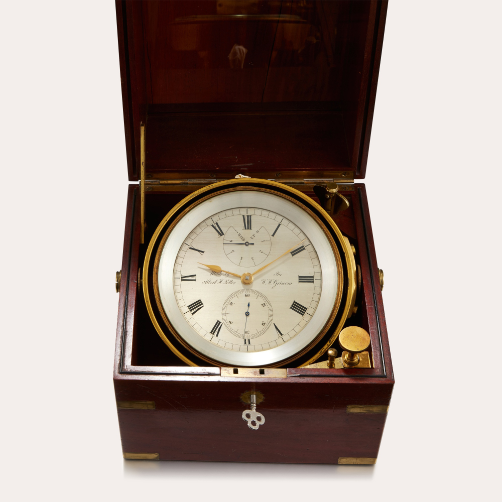 PROPERTY FROM AN ERUDITE COLLECTOR Albert H. Potter An exceptional American eight-day marine chronometer with Potter’s pivoted detent escapement and balance made for pioneering American electrical engineer William Woodnut Griscom, Circa 1880