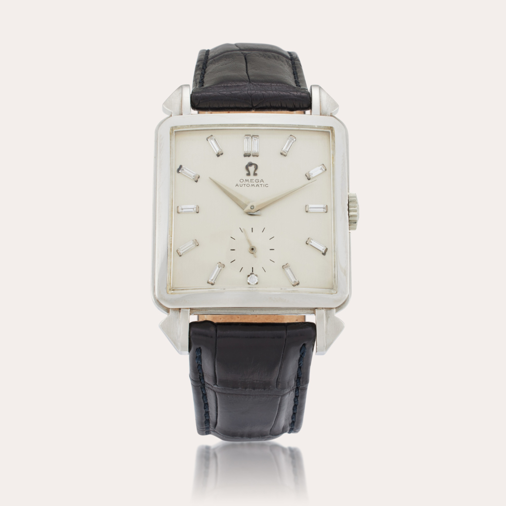 Omega Reference 3903 Cioccolatone | A rare platinum and diamond-set automatic wristwatch, Circa 1950