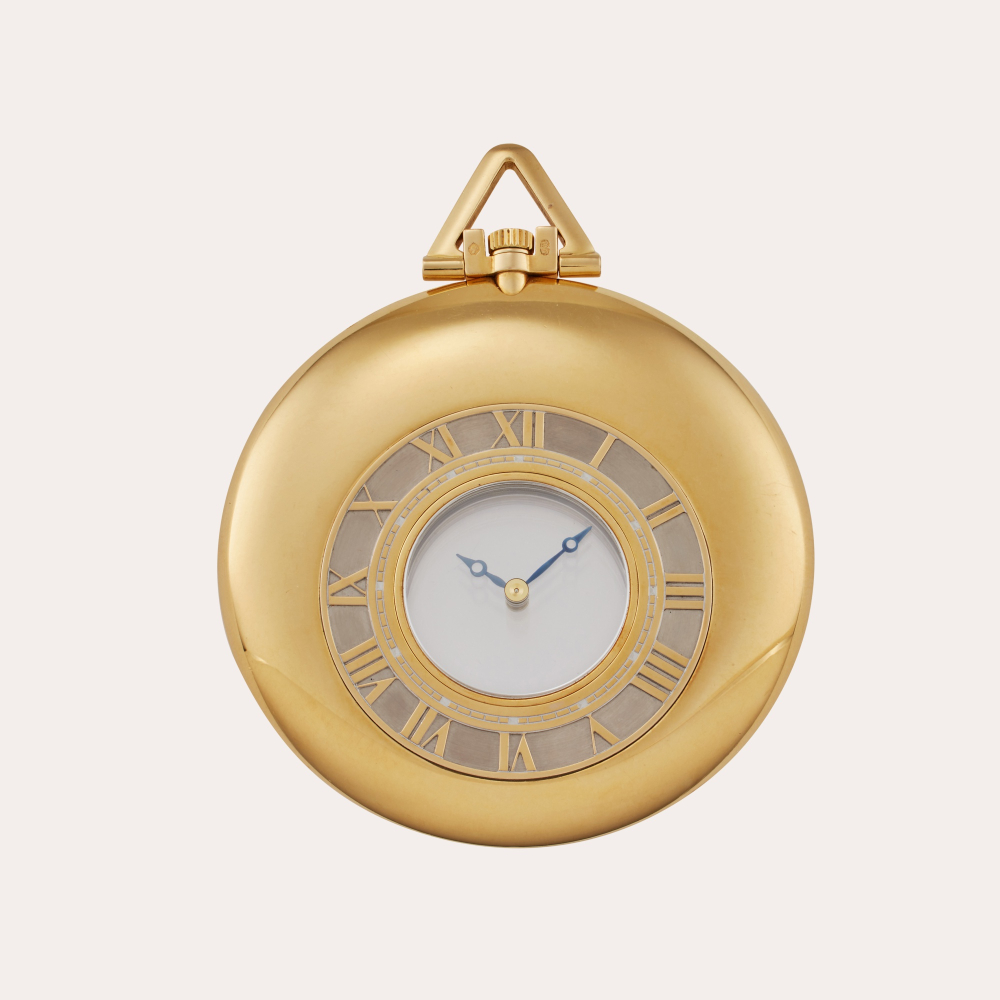 Cartier A yellow gold open faced mystery watch, Circa 1990
