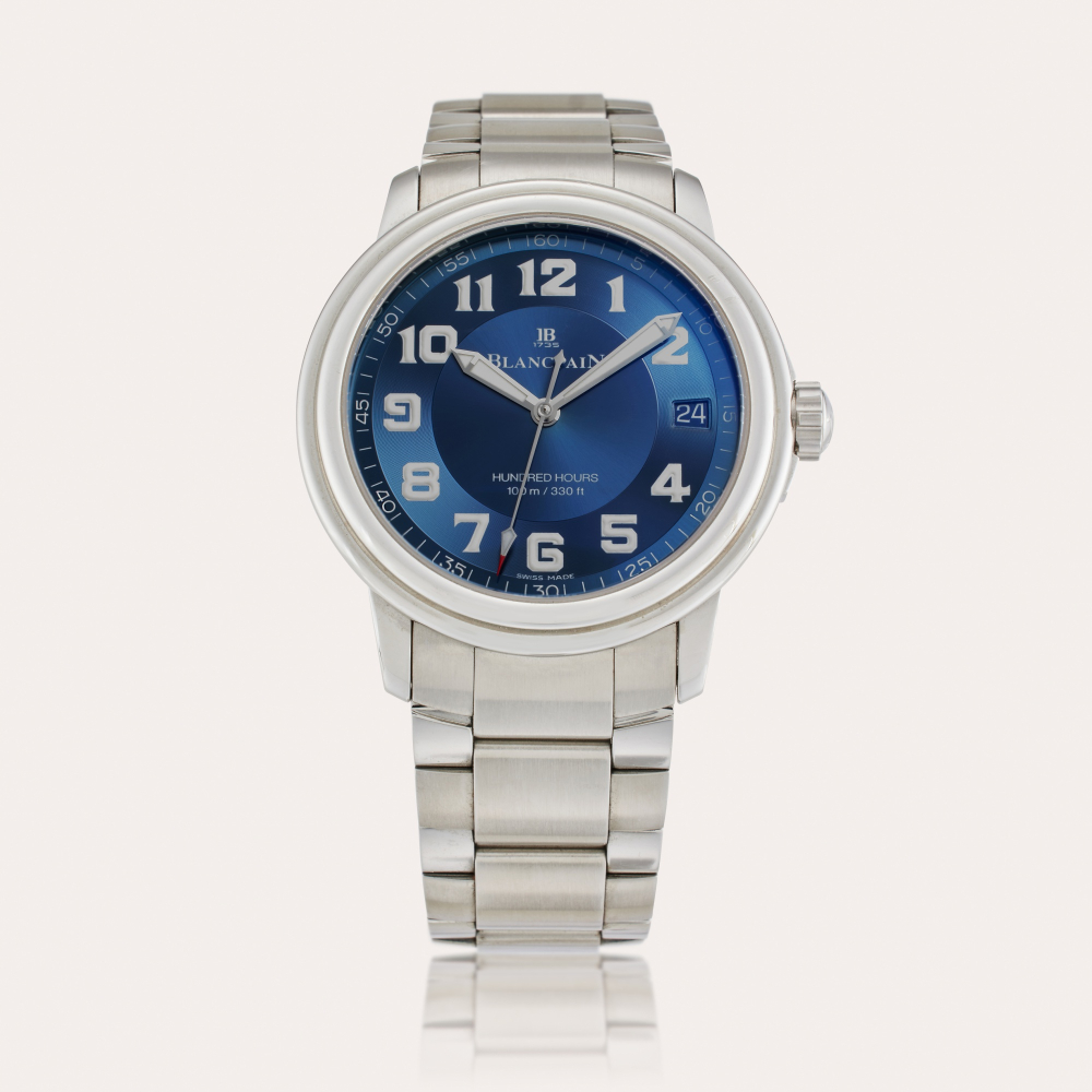Blancpain Reference 2100-1130M-71 Léman Hundred Hours | A stainless steel automatic wristwatch with date and bracelet, Circa 2000