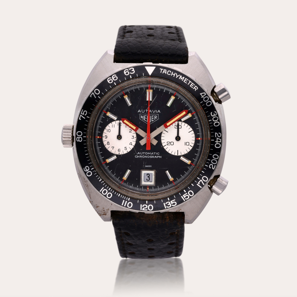 Heuer Reference 1163 V Autavia ‘Viceroy’ | A stainless steel automatic chronograph wristwatch with date, Circa 1972