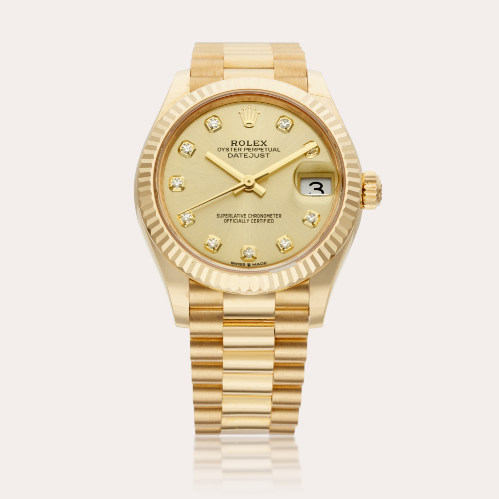 Rolex Reference 278278 Lady Datejust | A pink gold diamond-set automatic wristwatch with date and bracelet, Circa 2017