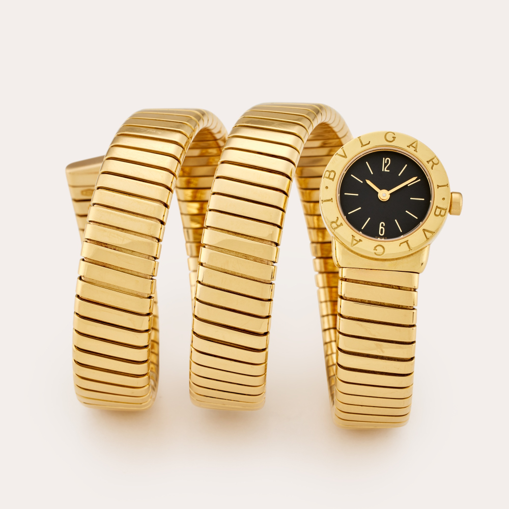 Bulgari Reference BB.19.1T Tubogas | A yellow gold expandable bracelet watch, Circa 2000