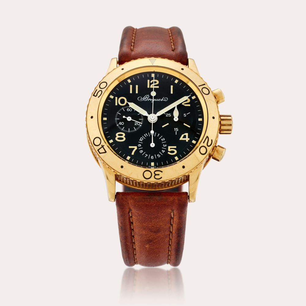 Breguet Reference 3800BA Type XX Aéronavale | A yellow gold automatic flyback chronograph wristwatch, Circa 1995