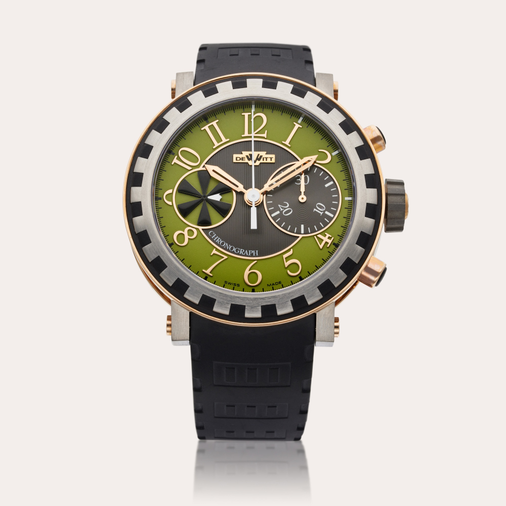 DeWitt Reference AC.6005.28A.M351 Academia | A limited edition pink gold and titanium automatic chronograph wristwatch, Circa 2015