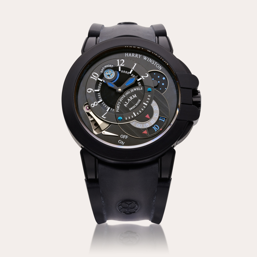 Harry Winston Reference OCEMAL44ZZ004 Ocean Project Z6 | A limited edition PVD-coated Zalium wristwatch with alarm and day/night indication, Circa 2018
