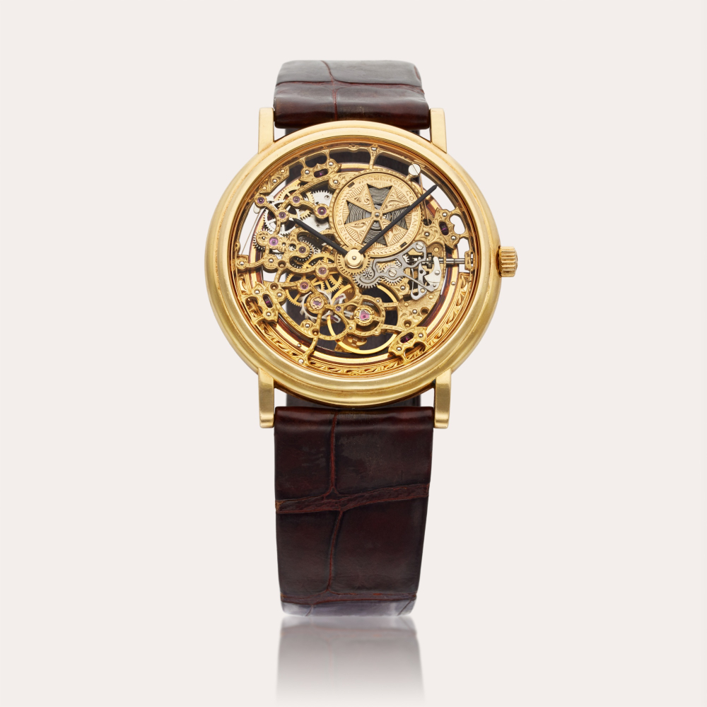 Vacheron Constantin Reference 43038/000J-0 Patrimony Squelette | A yellow gold skeletonized automatic wristwatch, Circa 1995