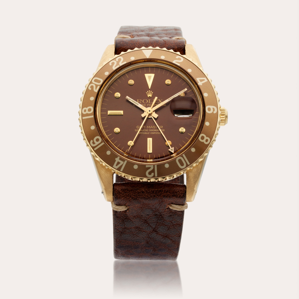 Rolex Reference 1675 GMT-Master | A yellow gold automatic dual time wristwatch with date, Circa 1966