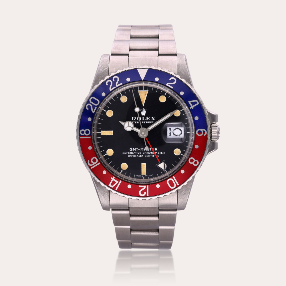 Rolex Reference 1675 GMT-Master ‘Pepsi’ | A stainless steel automatic dual time wristwatch with date and bracelet, Circa 1972