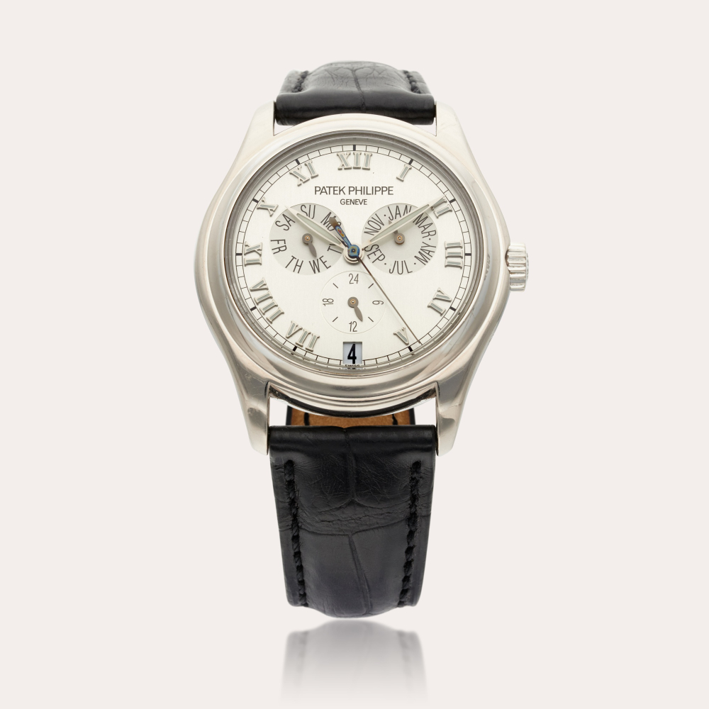 Patek Philippe Reference 5035 | A white gold automatic annual calendar wristwatch with and 24 hour indication, Circa 2005