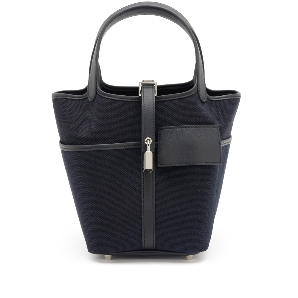 Hermès

Limited Edition Black Swift and Toile Goeland Cargo Picotin Lock 18 Palladium Hardware, 2022