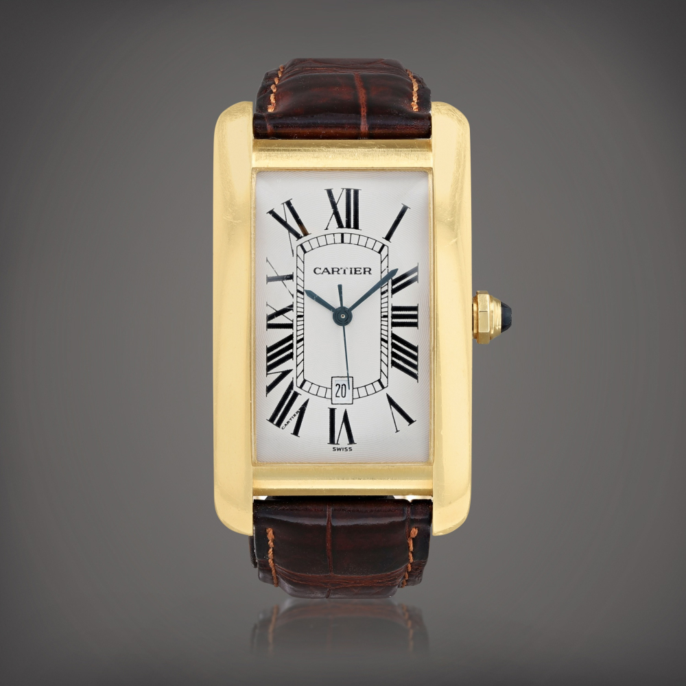 Tank Américaine Automatic, reference 1740 Montre bracelet en or jaune avec date | Yellow gold wristwatch with date Vers 2000 | Circa 2000