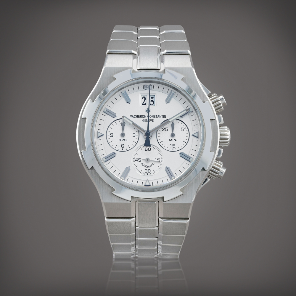 Overseas Chronograph, reference 49140/423A Montre bracelet chronographe en acier avec date | Stainless steel chronograph wristwatch with date and bracelet Vers 2000 | Circa 2000