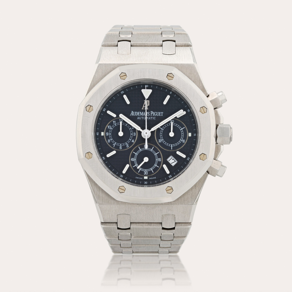 Audemars PiguetRoyal Oak, 'Kasparov' reference 25860ST/O/1110ST/01 Montre bracelet chronographe en acier avec date | Stainless steel chronograph wristwatch with date and bracelet Vers 2000 | Circa 2000