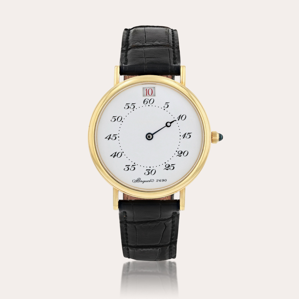 BreguetClassique, limited edition, reference 3420 BA/21/286 Montre bracelet à heures sautantes en or jaune | Yellow gold jumping hours wristwatch Vers 1992 | Circa 1992