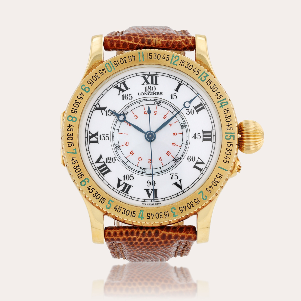 LonginesLindbergh Hour Angle Watch, limited edition, reference 876.5239 Montre bracelet en or jaune | Yellow gold wristwatch Vers 1993 | Circa 1993