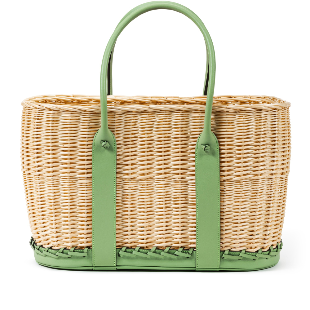 Hermès Limited Edition Vert Criquet Swift and Osier Wicker Picnic Garden Party, 2024