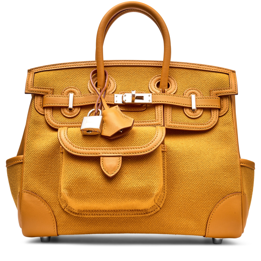 Hermès  Limited Edition Sesame Swift and Canvas Cargo Birkin 25 Palladium Hardware, 2022