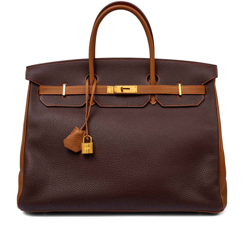 Hermès  Chocolat and Caramel Togo HSS Birkin 40 Gold Hardware, 2012